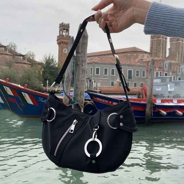 

sgicw wanghong street fashion p early spring shoulder new shoulder bag nylon semicircular armpit hoop chain 2020 bag zgtu5