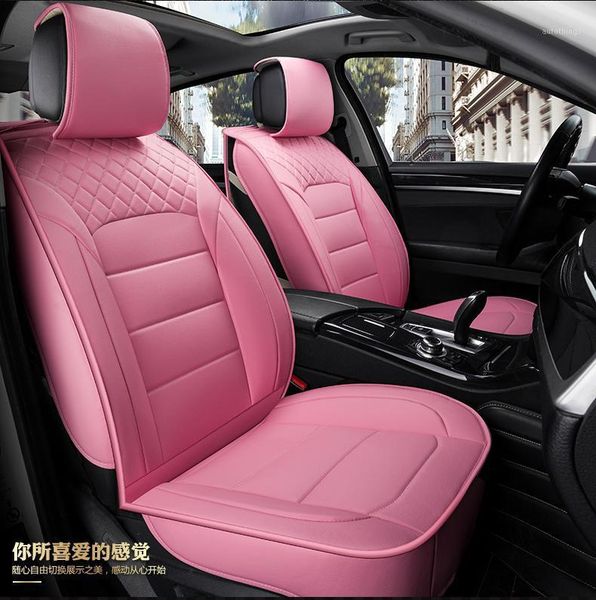 

cute girl automobile seat covers pu leather auto seat cushion 5 seats full surrounded protect seats car decorationaccessories1