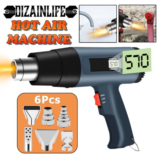 

2000w 220v eu industrial electric air gun lcd display thermoregulator heat guns shrink wrapping thermal power tool portable