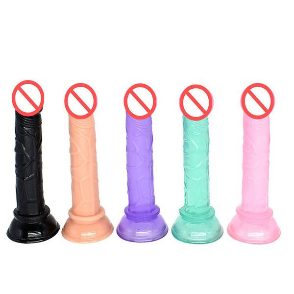 Mini Dildo Pequeno Didlos Engraçado Jelly Jelly Dongs Sucção Cup Base Soft PVC Sexo Penis Brinquedos para Mulheres Venda Quente Produtos Sexy Feu145