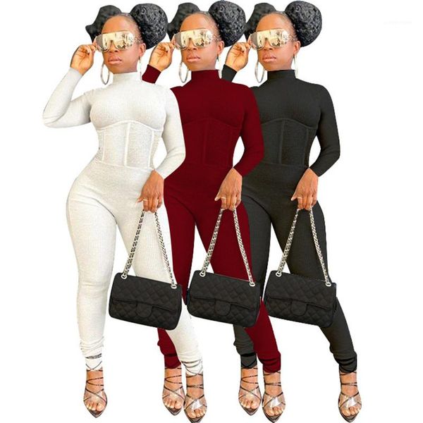 

designer jumpsuits backless long sleeve long pants womens jumpsuits casual females clothing solid color womens, Black;white