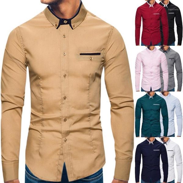 

men's shirts business men pure turn-down collar long sleeve shirts shirt beach blouse daily new fashion1, White;black