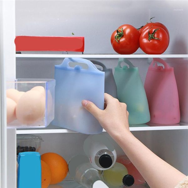 

silicone storage bag reusable sealed leakproof bag vegetable fruit fresh keeping container travel kitchen accessories1