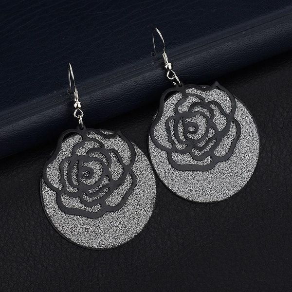 

yada rose flower earrings round statement earring gold color circle for women geometric jewelry earrings femme er200139 jllxdz, Golden