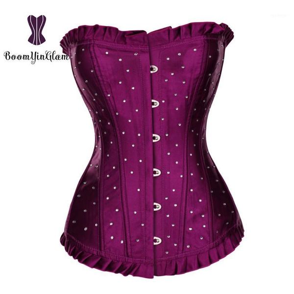 

brocade bustier corset women slim corselet blue purple gothic clothing lingerie steampunk corsets and bustiers1, Black;white