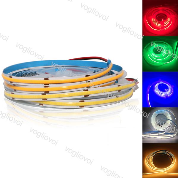 

led strip light cob 12v 384 leds high density flexible cob led lights ra90 ra90 warm nature cool white blue green red dhl