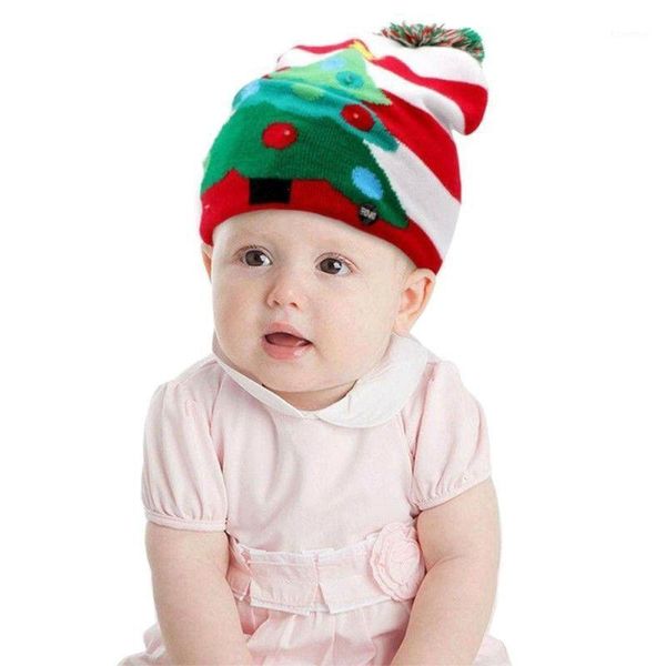 

led flashing beanie cap christmas holiday light up blinking knitted hat h99f1