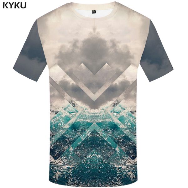 

psychedelic t shirt men abstract t-shirts 3d sea funny t shirts leisure shirt print street tshirt printed mens clothing, White;black