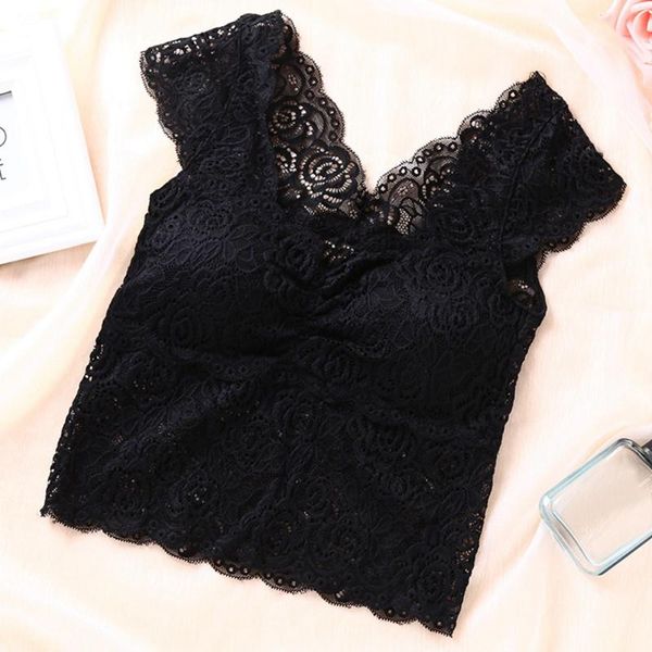 

camisoles & tanks 2021 women lace hollow camisole female slim short vest, Black;white