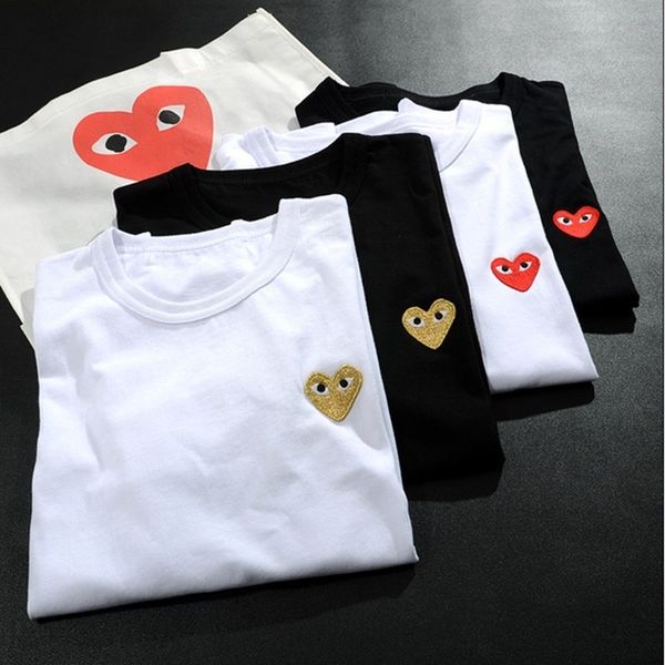 

rw7q4 t-shirt summer new red heart black heart fashion brand baoling 8khdc neck parent-child casual couples wear t-shirt 2020 short sleeves, White