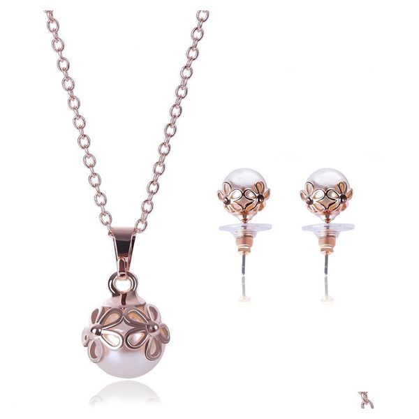 

charm pearl necklace and earring jewelry sets 2016 fashion the clothing jewelry present for women mohan, Silver