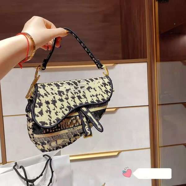 

designer design classic thousand bird check women's bag handbag with diagonal hanging bag. large size: 25cm; small size: 20