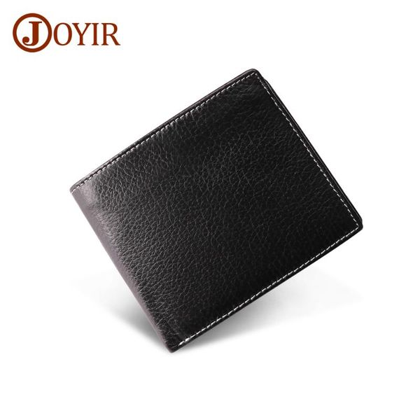 

joyir genuine leather men's business wallet men zipper short wallet coin purse holder purse portomonee, Red;black