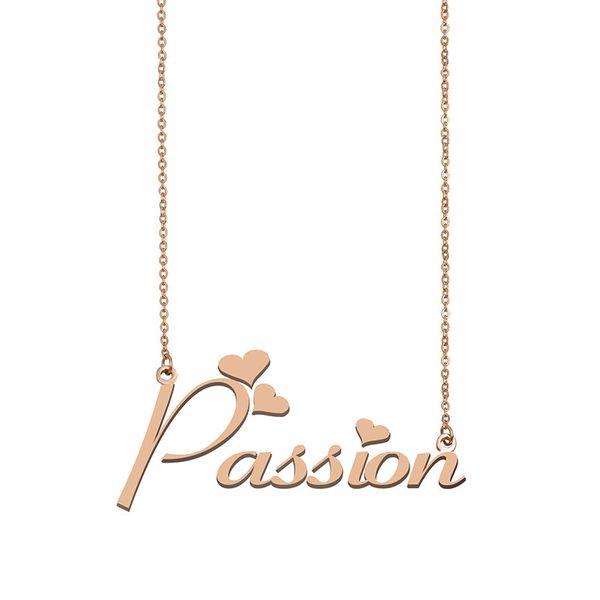 

passion name necklace custom nameplate pendant for women girls birthday gift kids friends jewelry 18k gold plated stainless steel, Silver