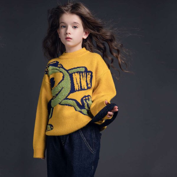 

cartoon thickened sweater 2020 new cuhk children's wear bakar cashmere boys' and girls' parent-child pullover, Blue