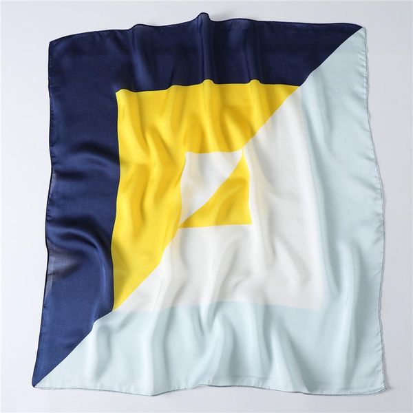 

твердо женщина шелкового шарфа шея группа волос управление леди foulard шейный tie 70см площадь оголовье foulard дизайнер шарфы jllzpf ffsho, Blue;gray