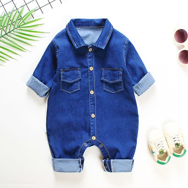 

newborn baby romper spring denim jumpsuit baby girls clothes baby clothes kids costume for boys clothes 0 3 6 12 24 month t200706, Blue