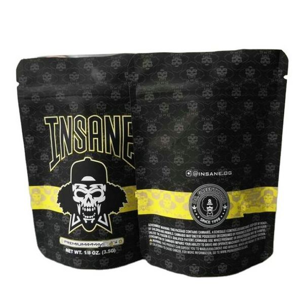 

3.5 gram child proof insame bag 3colors smell proof bags premium 18 oz vape packaging insane mylar zipper bag wmtsja bdeclothes