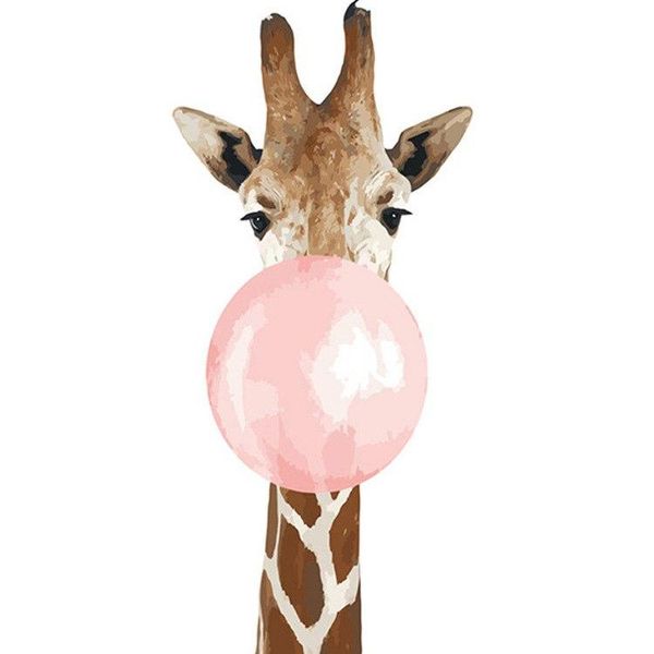 

painting by numbers diy dropshipping 40x50 50x65cm giraffe bubble lovely animal canvas wedding decoration art picture gift