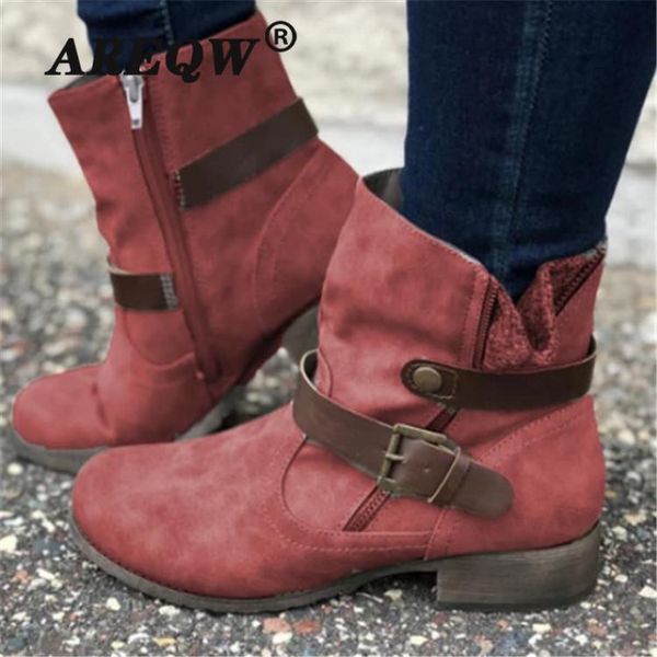 

2020 platform boots women winter warm snow boots suede leather ankle botas ladies wedges shoes fashion non-slip botines mujer, Black