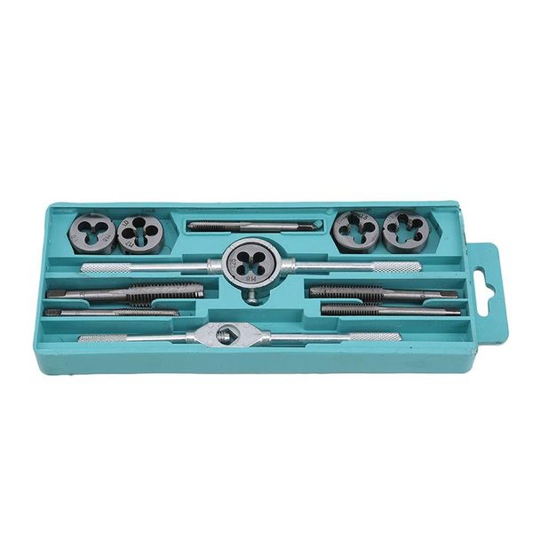

alloy steel taps and dies set screw thread & tap wrench & die wrench manual metric tapping tool kits 12 pcs/set