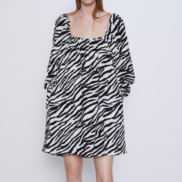 

women dress spring 2020 new fashion full sleeve vintage prints female mini dresses1, Black;gray