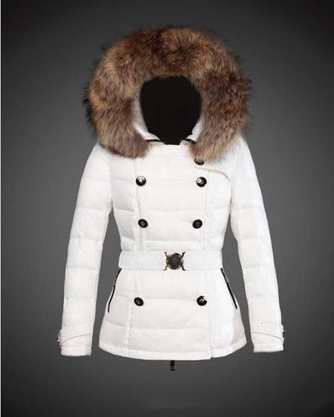 

winter womens down jacket women fur collar thicken slim short down coat designer hooded parkas outwear jackets white black ing