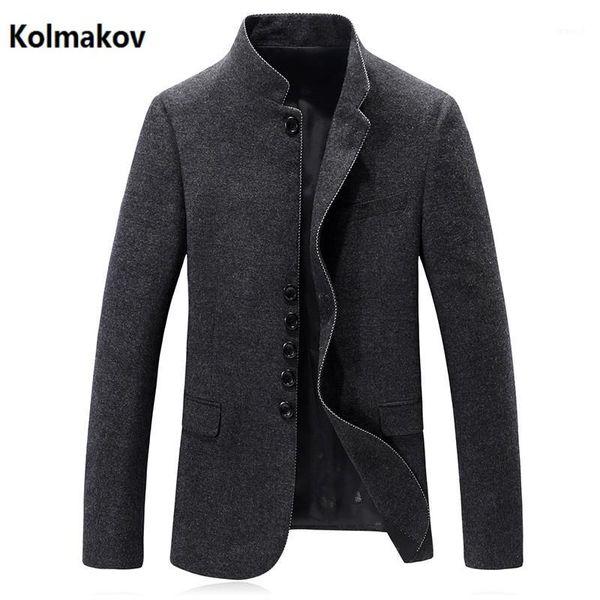 

2017 new arrival men's stand collar casual wool blazers,printed jacket men, wedding dress flannel trench coat, White;black