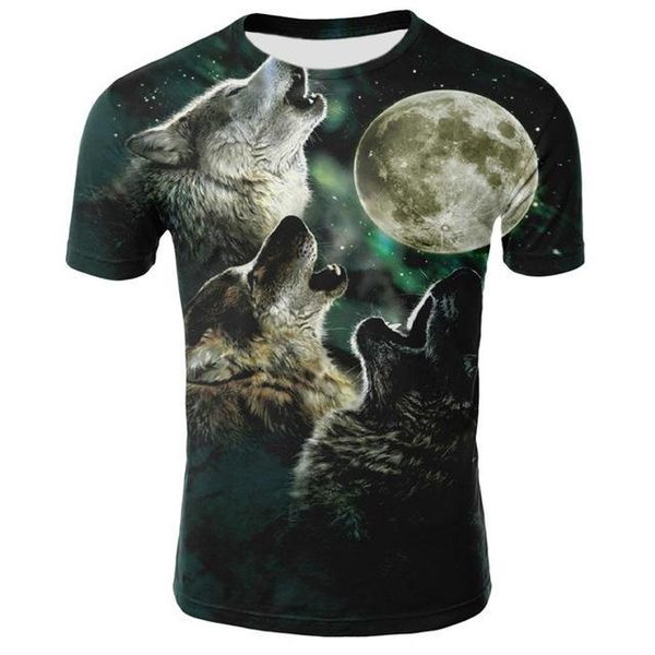 

animal male wolf 3d print shirts aesthetic hippie plus size men clothing