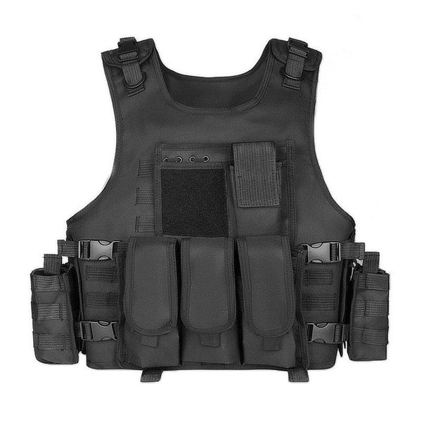 

hunting jackets tactical vest molle plate carrier swat fishing paintball cs assault army armor, Camo;black