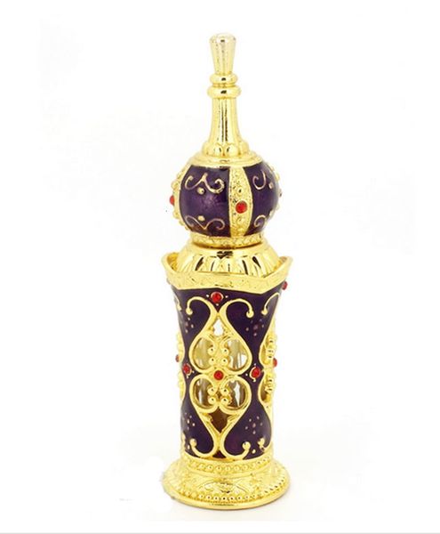 

12 ml old metal arabic style, essential oil perfume glass bottle, 1 unit