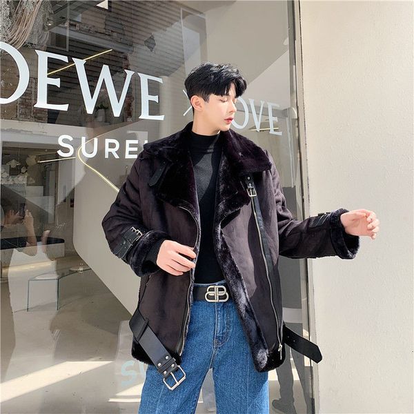 

2021 new jaqueta masculina outono inverno novo fino puro ruffians de veludo solto personalidade juventude xn5u, Black;brown