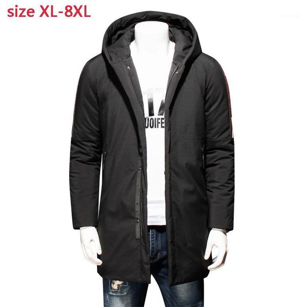 

new arrival fashion winter extra large cotton padded men loose enlarged long coat warm jacket casual thick plus size -7xl 8xl1, Black