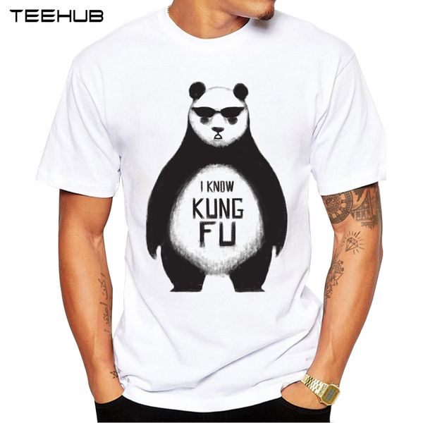 

кунг-фу панда мужчины футболка с коротким рукавом повседневная футболка hipster я знаю кунг-фу printed tee summer tops спорта с капюшоном ho