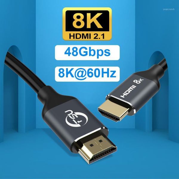 

audio cables & connectors 2.1 cable 8k 60hz hdr 48gbps ultra high speed 4k 120hz for monitor projector ps4 hdtv computer1