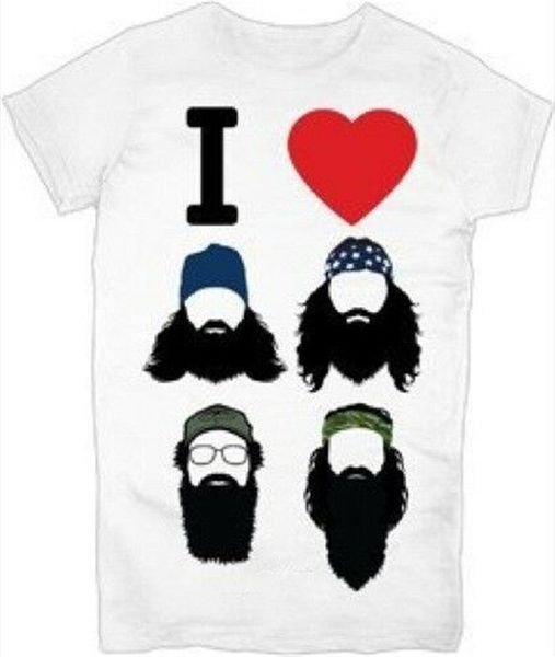 

juniors white reality tv show series duck dynasty i heart beards t-shirt tee summer casual tee shirt sport hooded sweatshirt hoodie