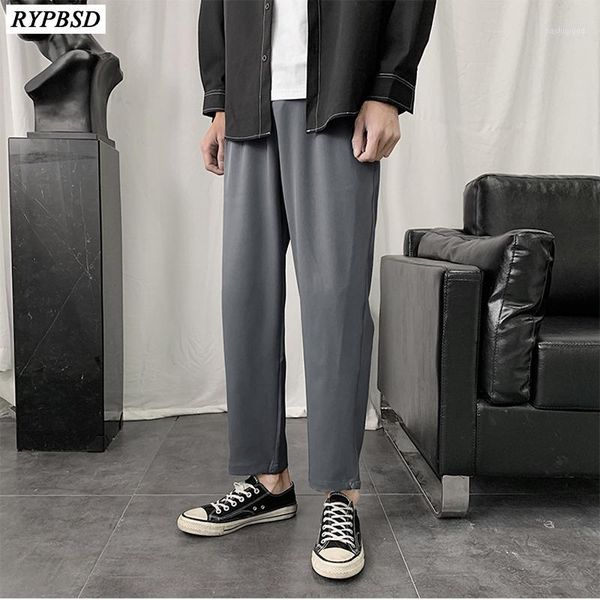 

spring new fashion casual suit pants men business trousers leisure straight wild loose solid color harem pants men1, Black