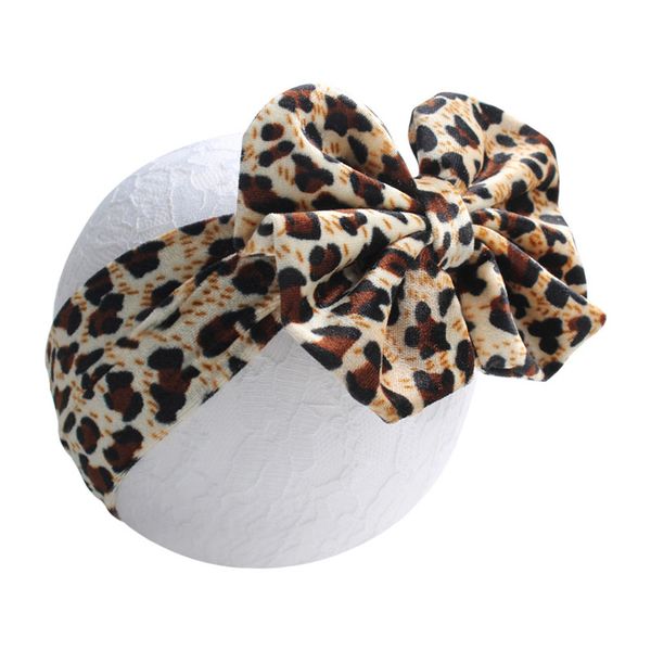

baby headband spring autumn leopard flower printed turban bows infant headwrap bay girl hair accessories baby products, Slivery;white