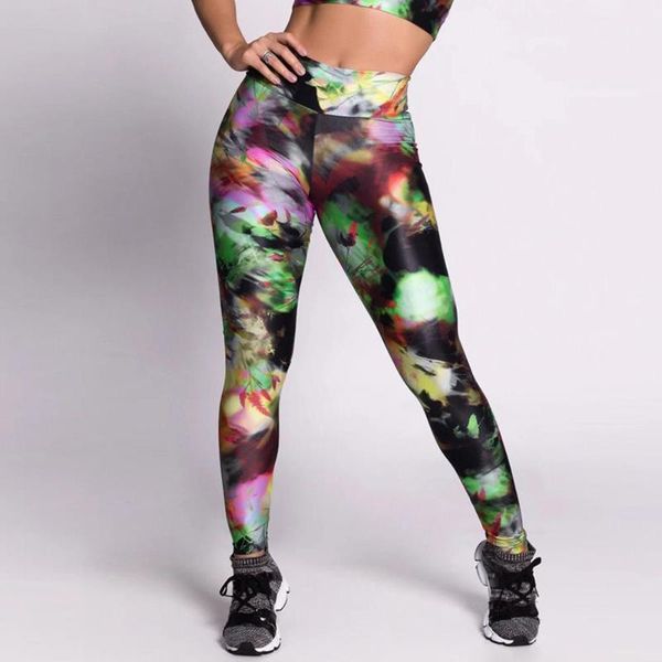 

women's high waist yoga leggings sleamless push up hip print fitness sports running athletic pants kg-298, White;red