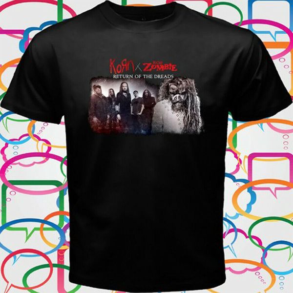 

нового korn rob zombie return of black размер дреды tour мужской s 3xl мода логотип печать толстовки дизайнеров футболки толстовки