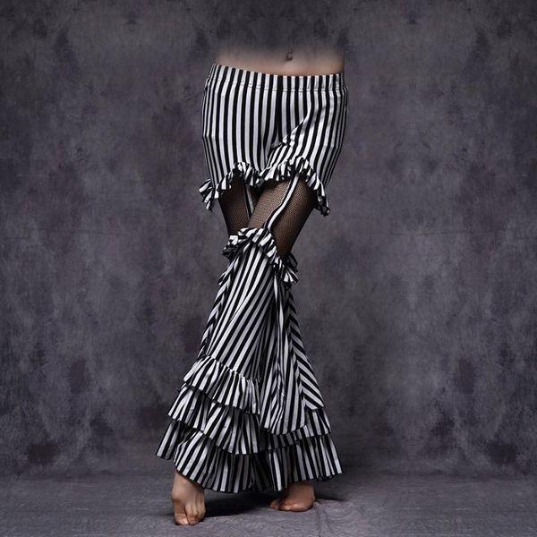 

женщины танцы живота tribal dancewear турецкие штаны gypsy танец flare брюки сетки йога брюки женские танец живота stripe, Black;red