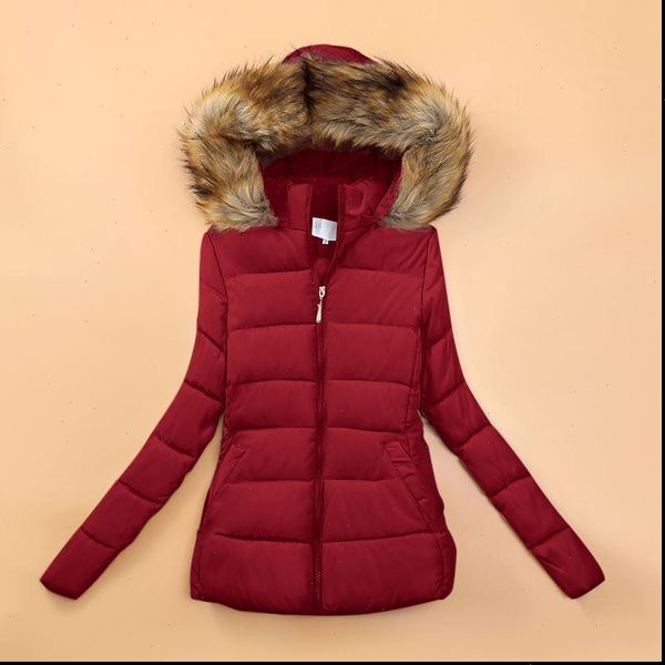 

promotion pricebig fur winter jacket fur women 2021 hooded warm parkas short coat female plus size 6xl slim womens down jacket, Black
