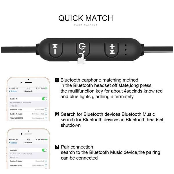 bluetooth earphone sports gaming headset neckband magnetic wireless earphones stereo earbuds headphones with mic for iphone 7 f bbybzr