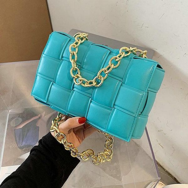 

weave flap bags square crossbody bag for women 2020 pu leather women's designer handbag travel shoulder bag 6429