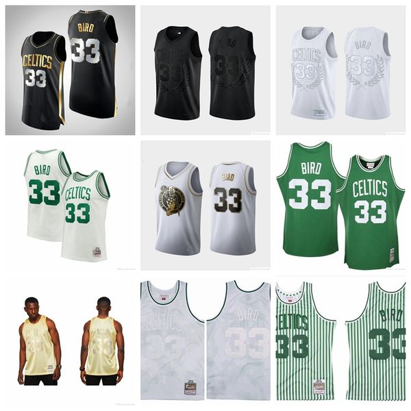 

men boston celtics larry bird 33 mitchell & ness kelly green 1985/86 hardwoods classics authentic jersey, Black;red
