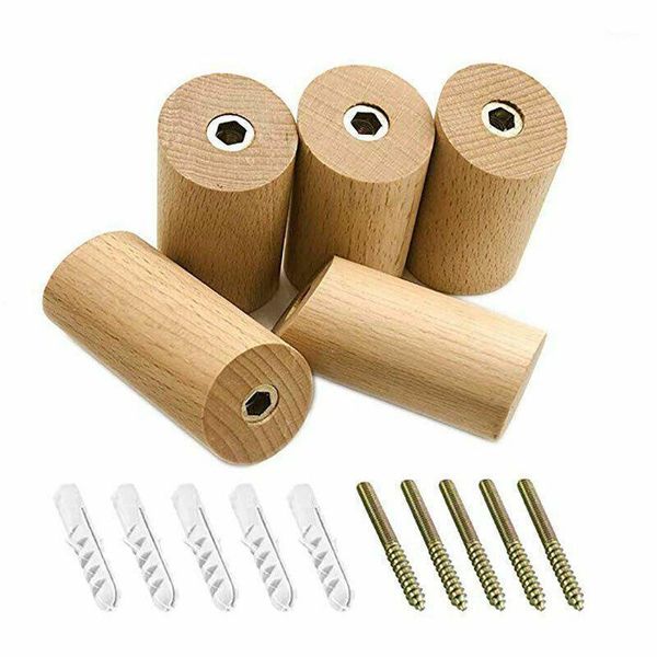 

5pcs home coat hanger creative natural wooden solid oak peg hallway wall mounted door hook zxy12251