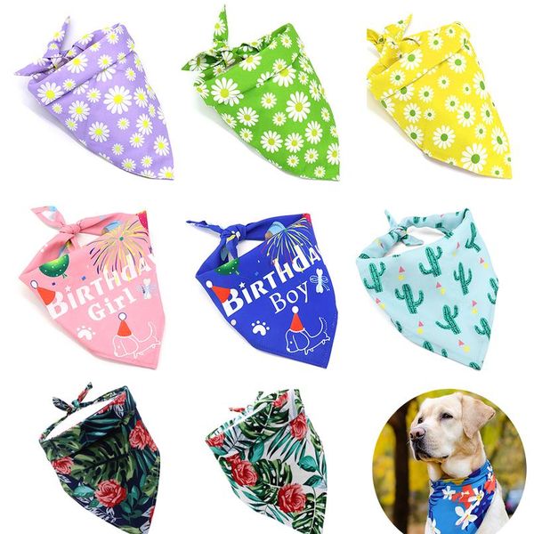 

cute dog bandana scarf summer printed pet bandana bib for small medium dogs cotton washable dog acc wmtsgd