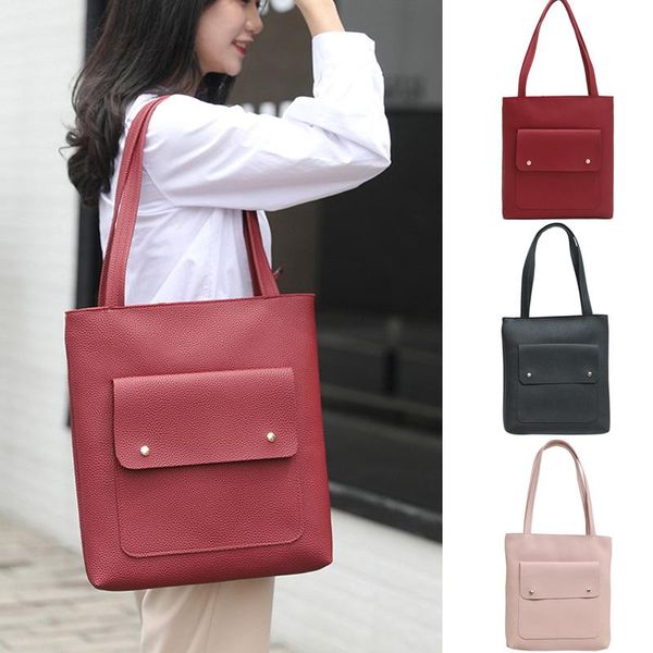 

women leather handbag lichee pattern large capacity messenger bag for outdoor new
