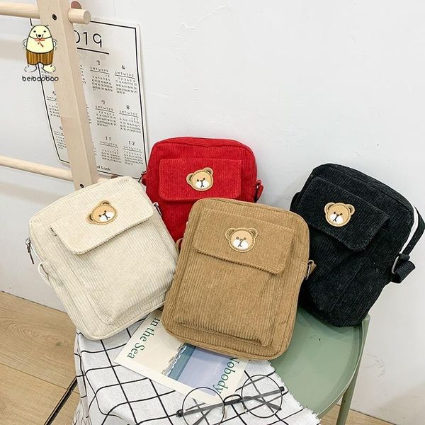 

beibaobao вельвет мультфильм медведь женская мини кошельки вскользь плечо сумка сумка для женщин 2020 мода нового мессенджера