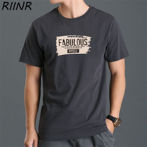 

riinr men's tees summer fashion new round neck english printed short sleeved comfortable men's hooded sweatshirt hoodie men t shi